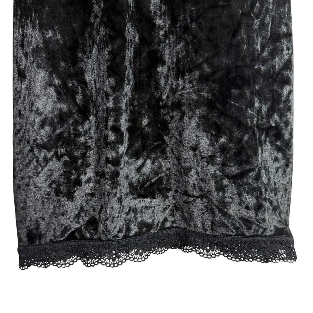 Velvet Babydoll Lace Trim Slip Dress Whimsigoth Fairy Grunge Mini Bodice XS - Picture 4 of 8